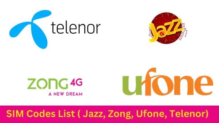 SIM Codes List (Which Network Code) | Jazz, Zong, Ufone, Telenor