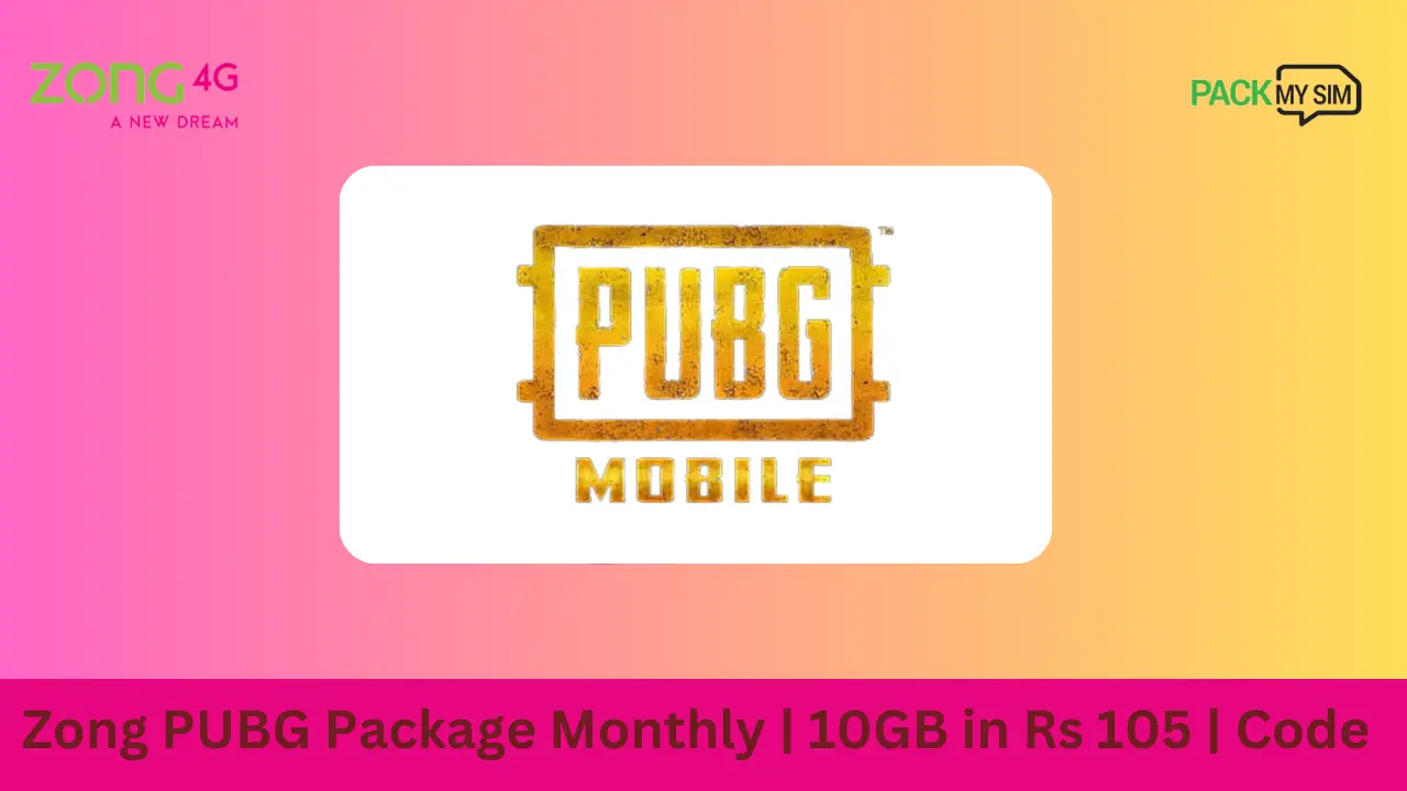 Zong PUBG Package Monthly 2024 | 10GB in Rs 105 | Code
