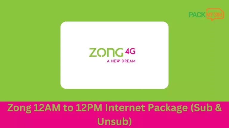 Zong 12AM to 12PM Internet Package – GNO, DTO (Sub & Unsub)